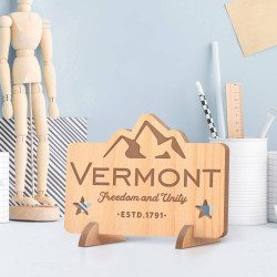 Personalized Vermont with ESTD Wooden Gift Card
