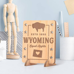 Personalized Wyoming with ESTD Wooden Gift Card