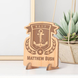 Personalized Navy's Member Military Wooden Gift Card