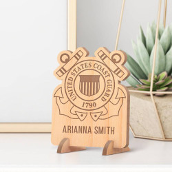 Personalized United States Coast Guard Military Wooden Gift Card