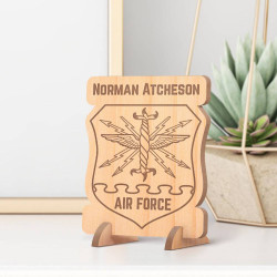 Personalized US Air Force Logo Military Wooden Gift Card