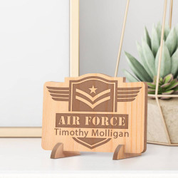 Personalized US Air Force Senior Sergeant Wooden Military Gift Card