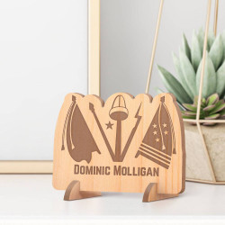 Personalized US Army Flag Wooden Military Gift Card