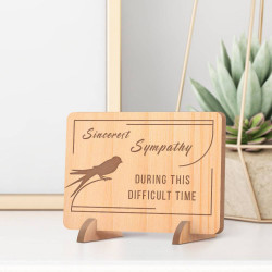 Personalized Sincerest Sympathy during This Difficult Time Wooden Gift Card