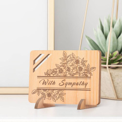 Personalized With Sympathy Wooden Gift Memorial Card