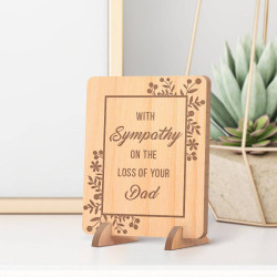 Personalized With Sympathy on the Loss of Your Dad Wooden Memorial Card