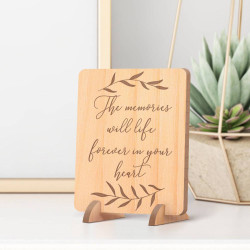 Personalized Memories in Your Heart Wooden Memorial Card