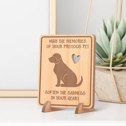 Personalized May the Memories of Your Pet Soften the Sadness in Your Heart Wooden Memorial Card