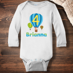 Personalized Birthday Balloon Infant Long Sleeve Bodysuit