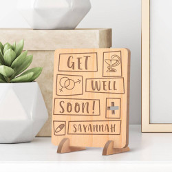 Personalized Get Well Soon Wooden Gift Card with Name