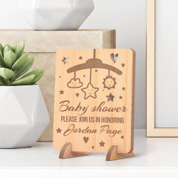 Personalized Please Join Us in Honoring Baby Shower Wooden Gift Card
