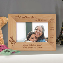 A Mother's Love Personalised Wooden Picture Frame-6" x 4" Brown Horizontal