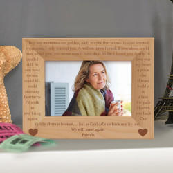 Till we Meet Again Personalized Wooden Picture Frame-5" x 3 1/2" Brown Horizontal