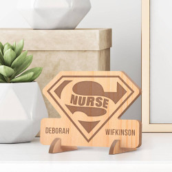 Personalized Nurse's Name Wooden Gift Card