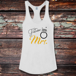 Personalized Future Mrs. Shirttail Satin Jersey Tank
