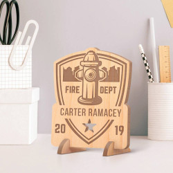 Personalized Fire Department with Firefighter's Name Wooden Gift Card