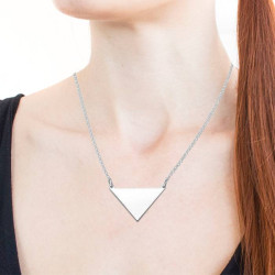 Personalized Elegant Sterling Silver Engravable Triangle Necklace