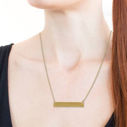 Personalized Luxurious 14 Karat Gold Plated Engravable Bar Necklace