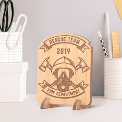 Personalized Fire Department Rescue Team Wooden Gift Card