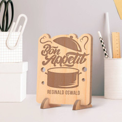 Personalized Bon Appétit Wooden Gift Card feat Cooking Pot
