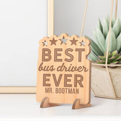 Personalized Best Bus Driver Ever Wooden Gift Card