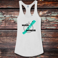 Personalized Maid of Honor Shirttail Satin Jersey Tank