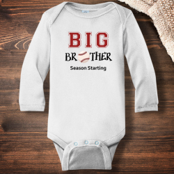 Personalized Big Brother Season Starting Infant Long Sleeve Bodysuit