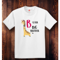 Personalized B Is For Big Brother Youth Tagless, 100% Cotton T-Shirt, Hanes