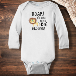 Personalized Going To Be A Big Brother Infant Long Sleeve Bodysuit