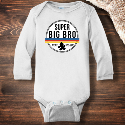 Personalized Super Big Bro Infant Long Sleeve Bodysuit