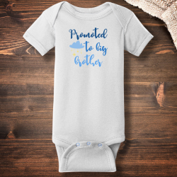 Personalized Promoted To Big Brother Short Sleeve Baby Rib Bodysuit