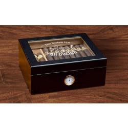 Personalized Black Glass Top With Humidifier and External Hygro