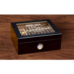 Personalized Valentine's Day Black Glass Top With Humidifier and External Hygro
