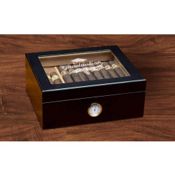 Personalized Graduation Black Glass Top With Humidifier and External Hygro