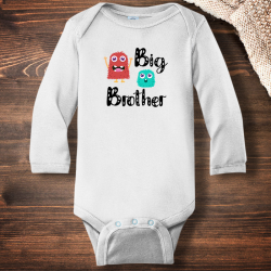 Personalized Monster Big Brother Infant Long Sleeve Bodysuit