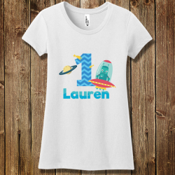 Personalized Space Birthday Girls The Concert Tee