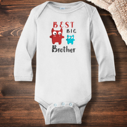 Personalized Best Big Brother Infant Long Sleeve Bodysuit