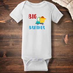 Personalized Awesome Big Brother Short Sleeve Baby Rib Bodysuit