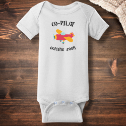 Personalized Co-Pilot Coming Soon Big Brother Short Sleeve Baby Rib Bodysuit