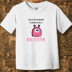 Personalized Little Monster Big Sister Toddler Fine Jersey Tee