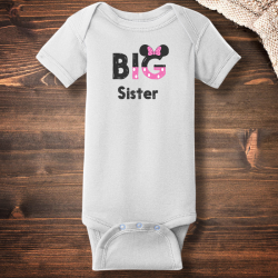 Personalized Best Big Sister Short Sleeve Baby Rib Bodysuit