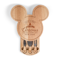 Personalized Mickey Head Shaped Cheese Board Christmas Gift