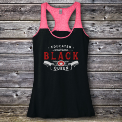 Personalized Educated Black Queen Graduation Varsity Tank