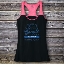Personalized I'd Like To Thank Google and Copy & Paste Graduation Varsity Tank