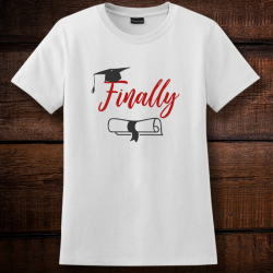 Personalized Finally Graduation Ladies Nano-T Cotton T-Shirt, Hanes