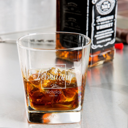 Personalized Birthday Libbey Double Rocks, Whisky Old Fashioned Glass