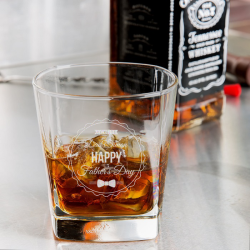 Personalized Happy Father's Day Libbey Double Rocks, Whisky Old Fashioned Glass