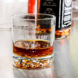 Personalized Valentine's Day Libbey Nob Hill Rocks / Old Fashioned Glass