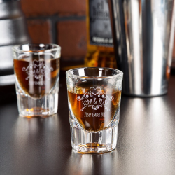 Personalized Wedding Libbey Fluted Whiskey / Shot Glass