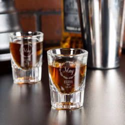 Personalized Birthday Libbey Fluted Whiskey / Shot Glass